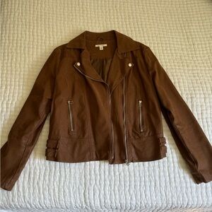 Brown faux leather jacket